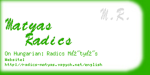 matyas radics business card